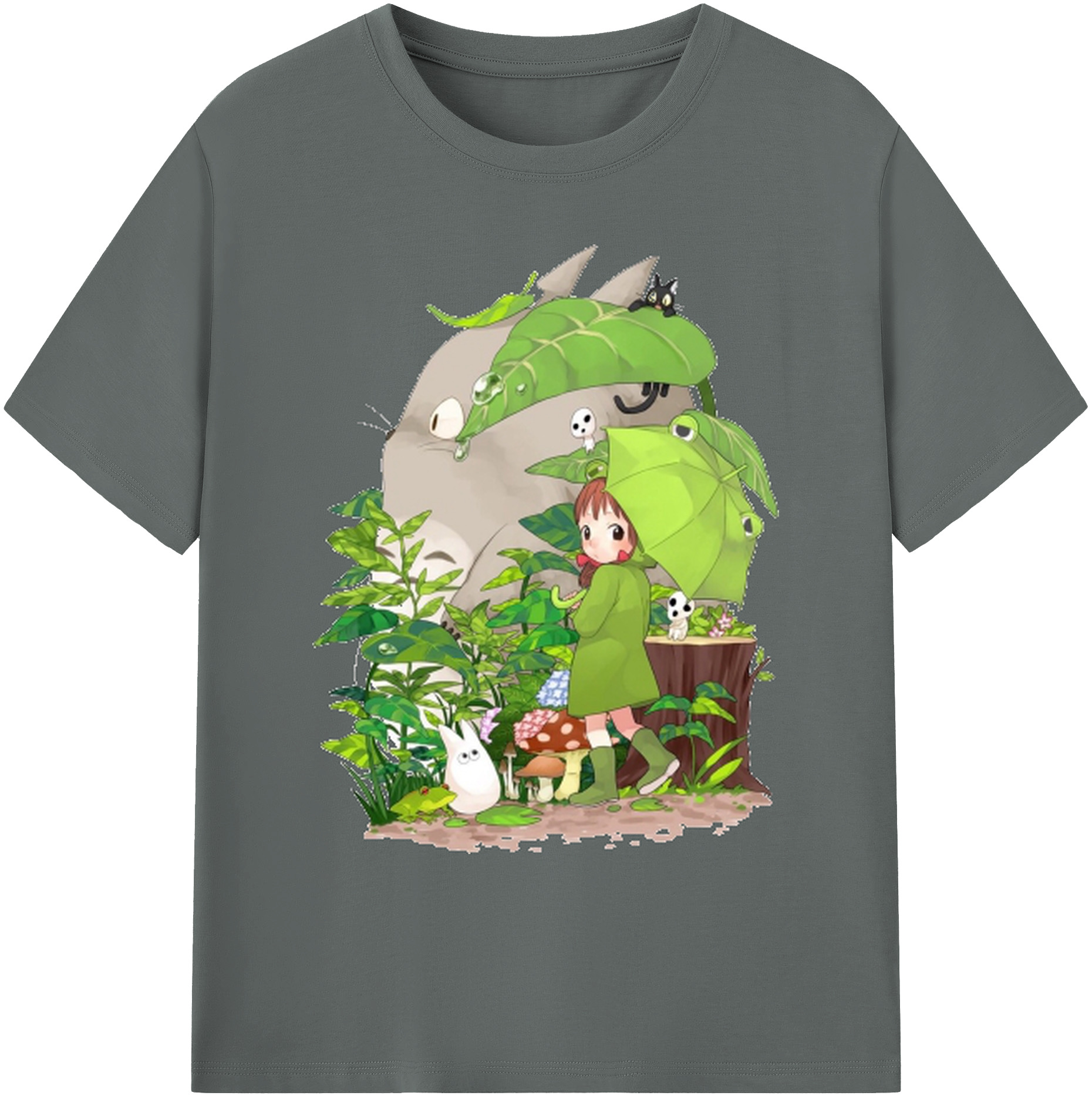 （画像用） となりのトトロ 草壁メイ 草壁サツキ My Neighbor Totoro Satsuki Kusakabe Mei Kusakabe 綿100％ メンズ半袖Tシャツ｜肌触りやわらか＆通気性